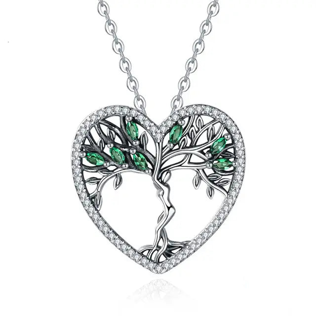 COLLIER ARBRE DE VIE COEUR CELTIQUE (ARGENT) - Viking Héritage