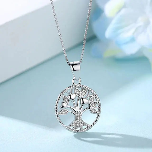 COLLIER ARBRE DE VIE COEUR D'ARGENT - Viking Héritage