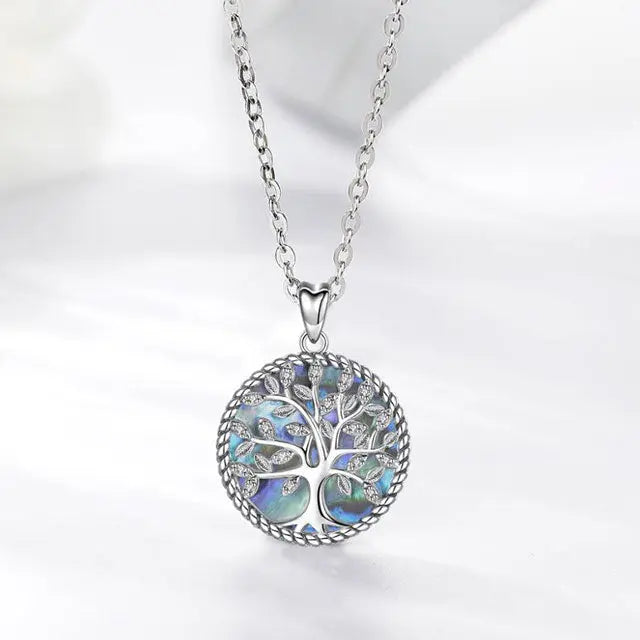 COLLIER ARBRE DE VIE ESPRIT BLEU (ARGENT) - Viking Héritage