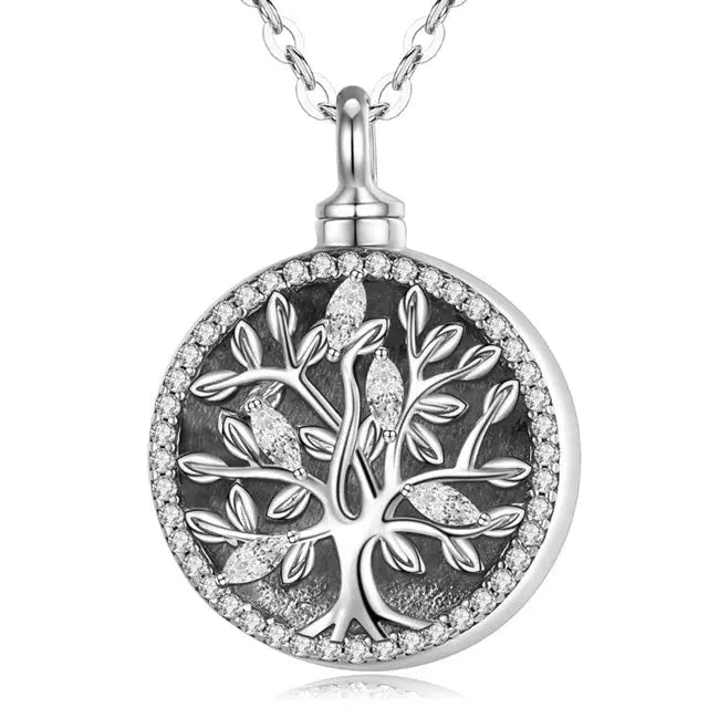 COLLIER ARBRE DE VIE HIBOUX BLANC (ARGENT) - Viking Héritage