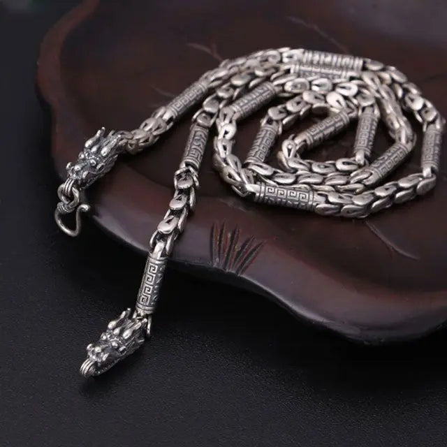COLLIER DE DRAGON (ARGENT) - Viking Héritage