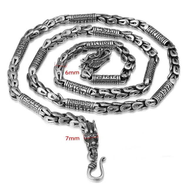 COLLIER DE DRAGON (ARGENT) - Viking Héritage