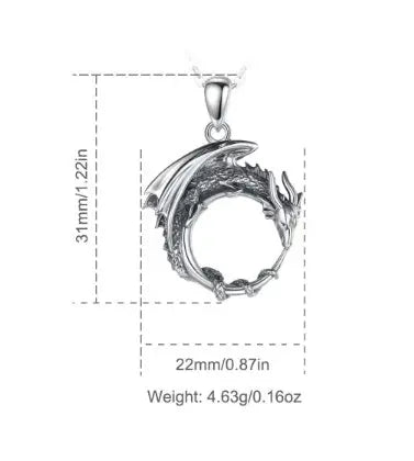 COLLIER DRAGON CELTIQUE (ARGENT) - Viking Héritage