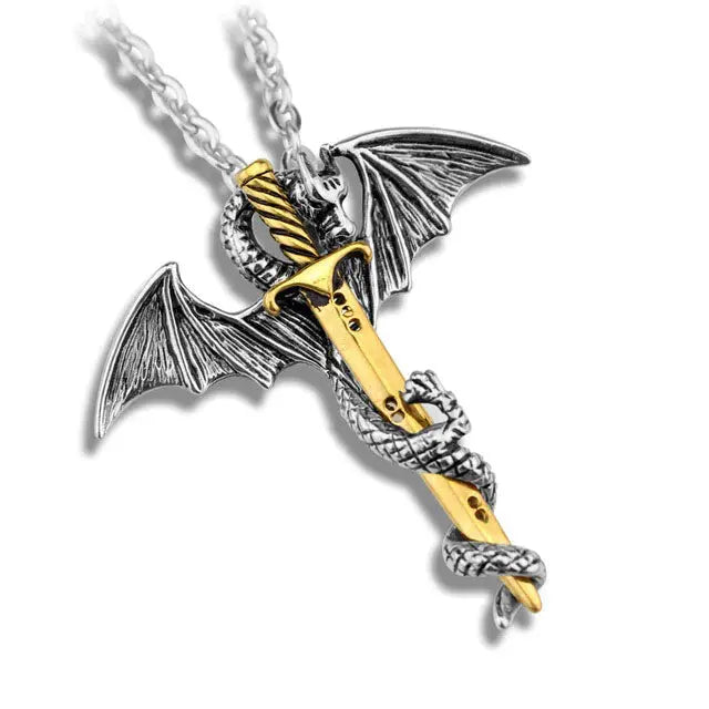 COLLIER DRAGON GARÇON (ACIER) - Viking Héritage