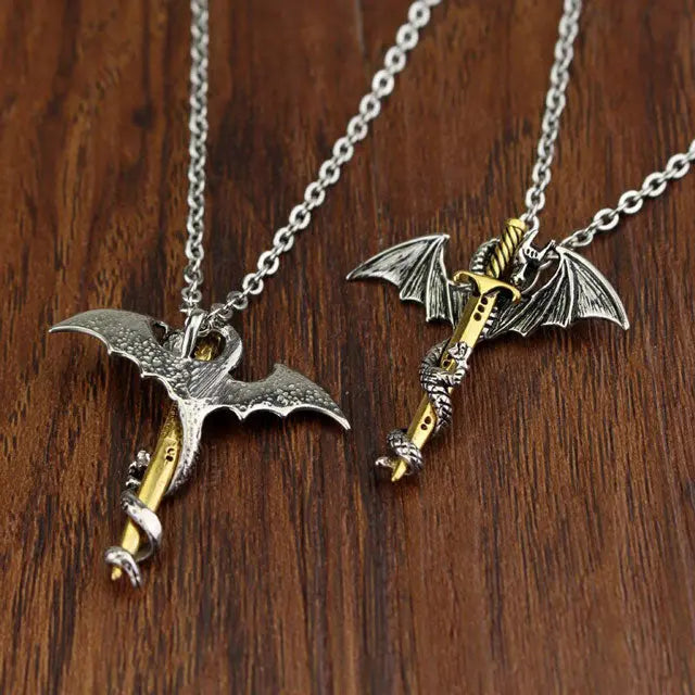 COLLIER DRAGON GARÇON (ACIER) - Viking Héritage