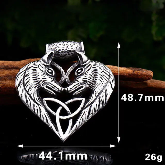 COLLIER LOUP GERI ET FREKI - TRIQUETRA - Viking Héritage