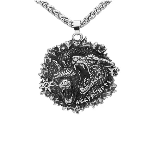 COLLIER LOUP GERI ET FREKI - Viking Héritage