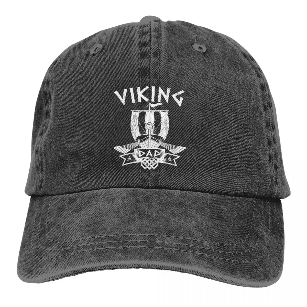 Casquette Viking Dad en jean délavé