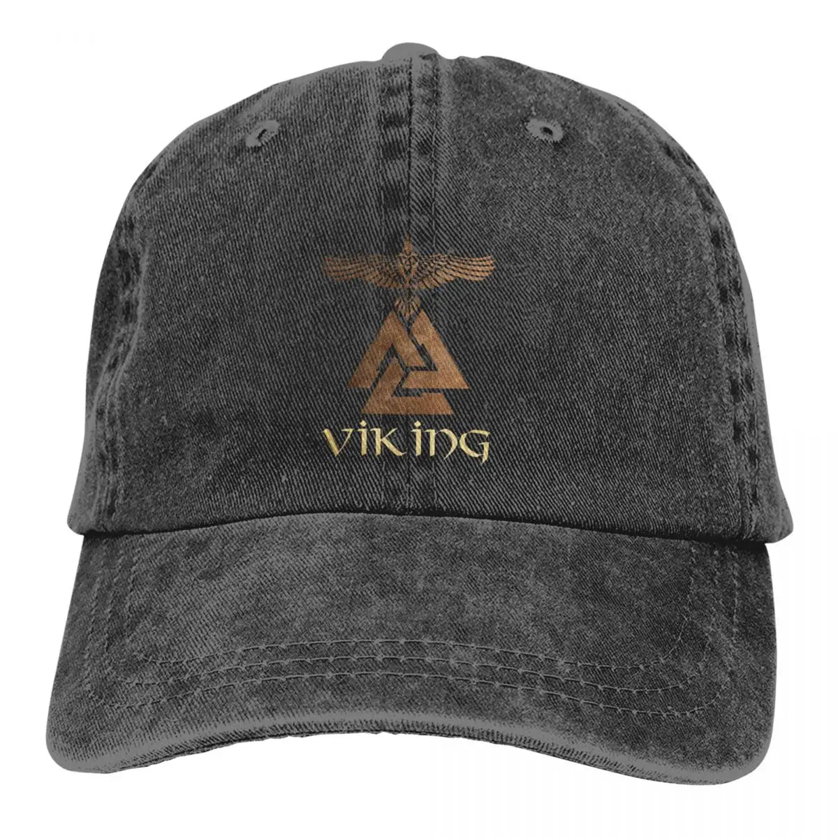 Casquette Viking Valknut en jean délavé