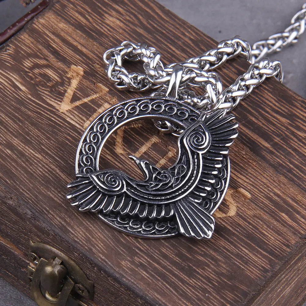 Collier Corbeau Munin - Viking Héritage