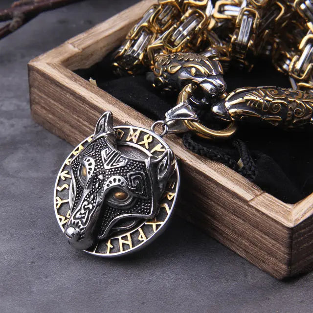 Collier Fenrir Or et Argent - Viking Héritage