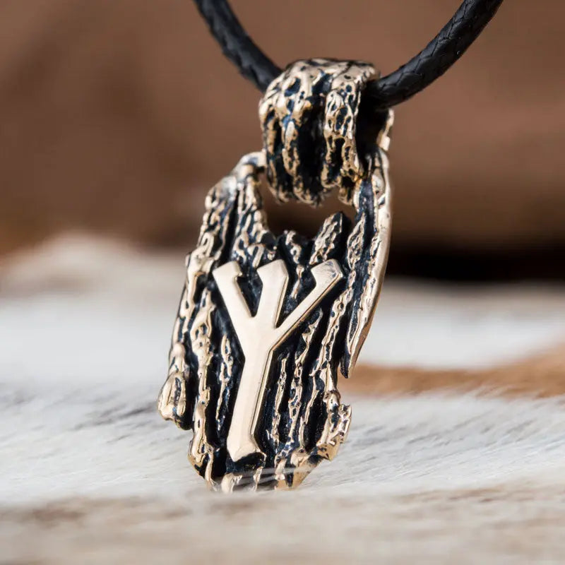 Collier Rune Algiz (Bronze Massif) - Viking Héritage