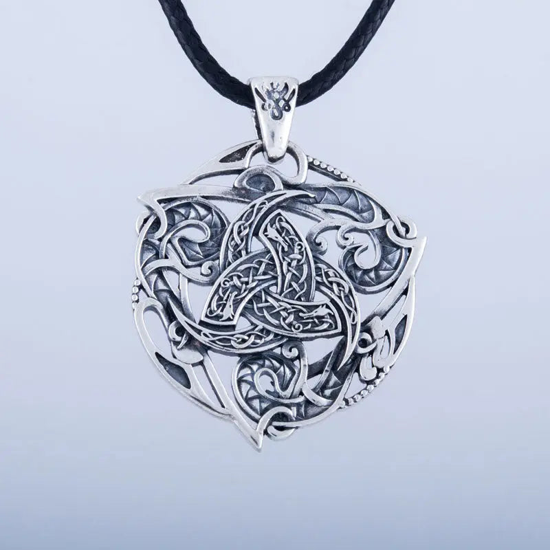 Collier Triple Corne d'Odin (Argent Massif) - Viking Héritage
