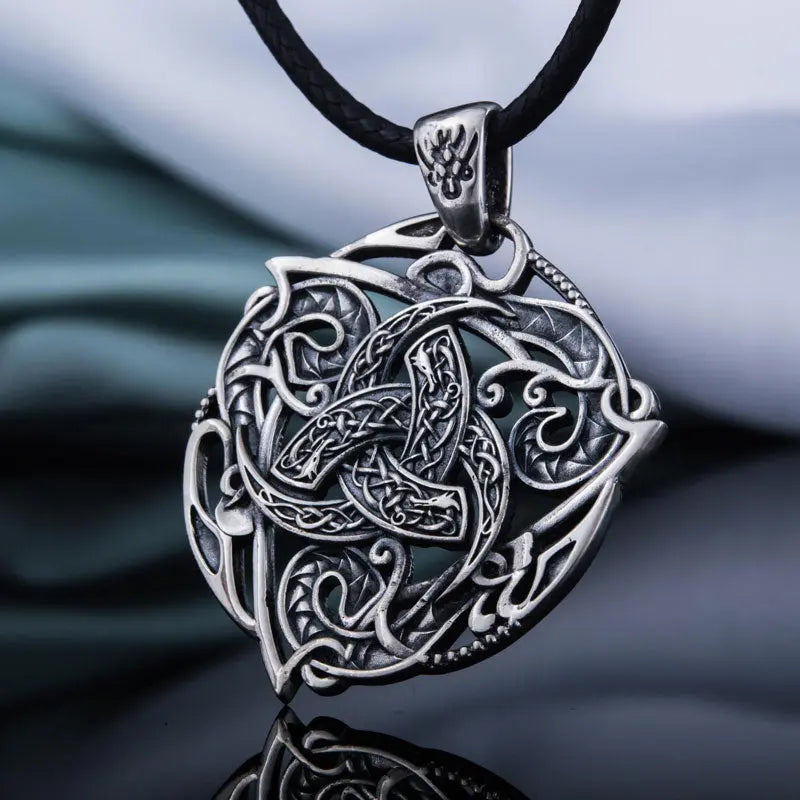 Collier Triple Corne d'Odin (Argent Massif) - Viking Héritage