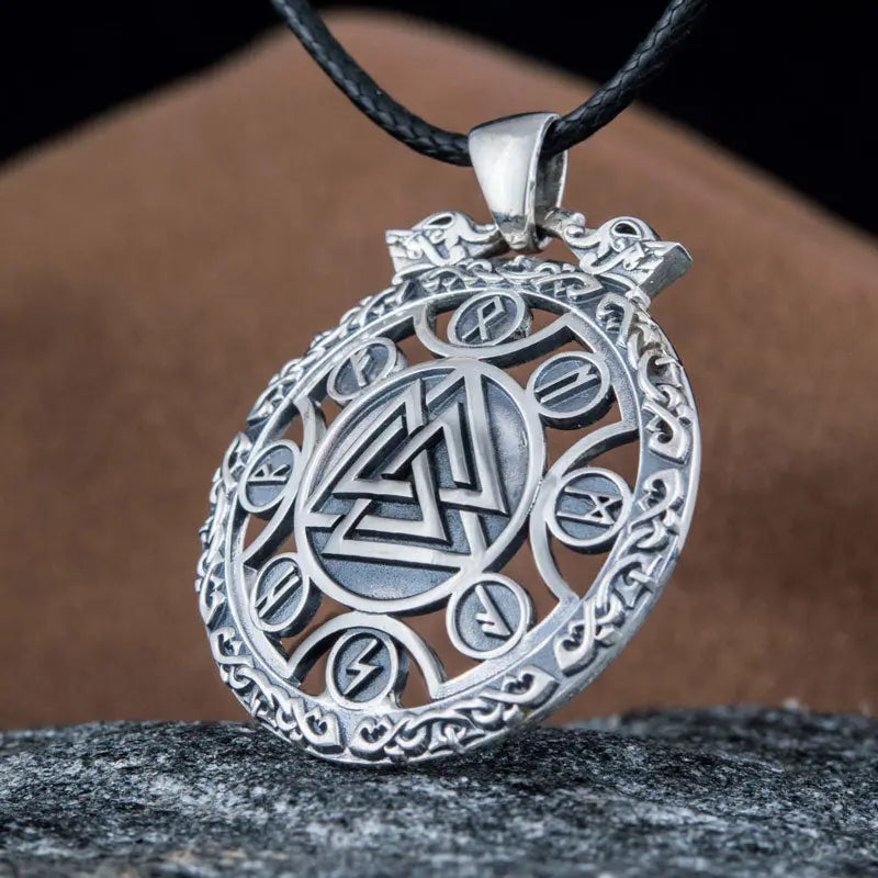 Collier Valknut (Argent Massif) - Viking Héritage