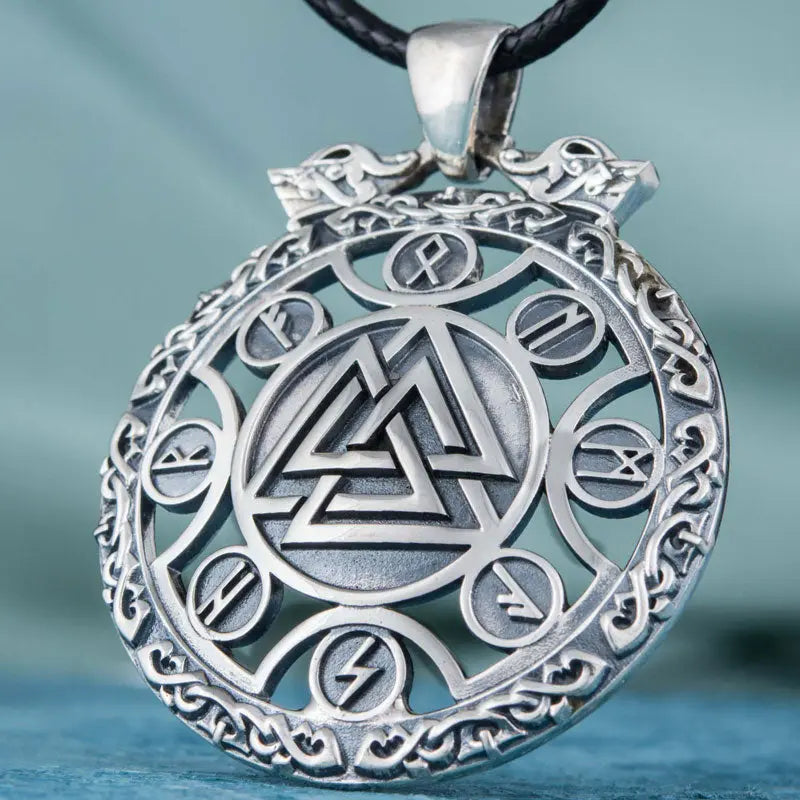 Collier Valknut (Argent Massif) - Viking Héritage