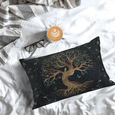 Housse de Coussin Arbre de Vie Yggdrasil - Viking Héritage