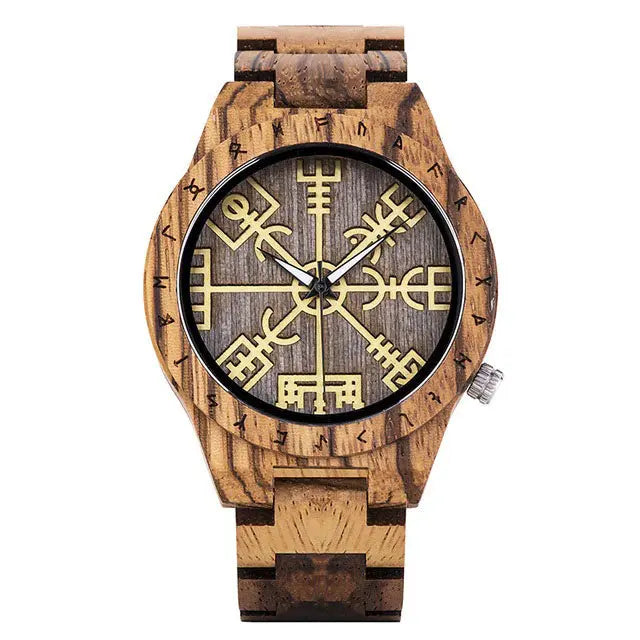 MONTRE EN BOIS VEGVISIR - Viking Héritage