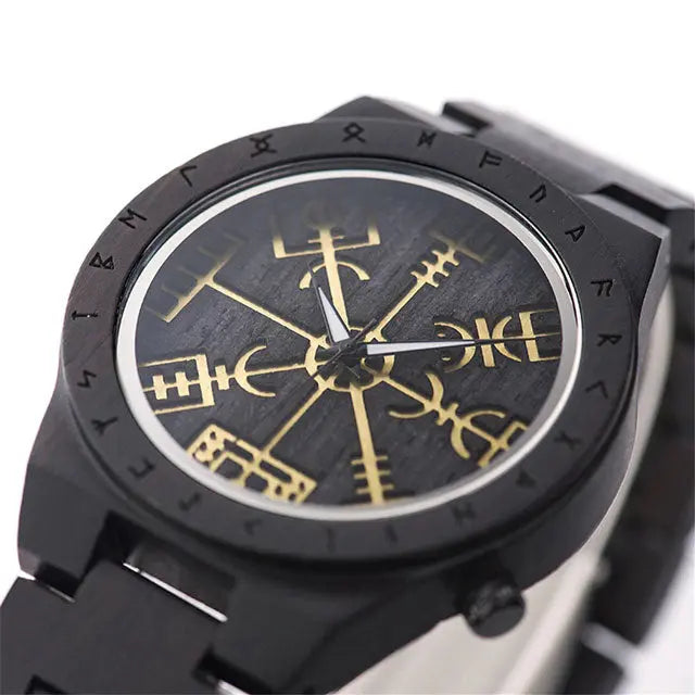 MONTRE EN BOIS VEGVISIR - Viking Héritage