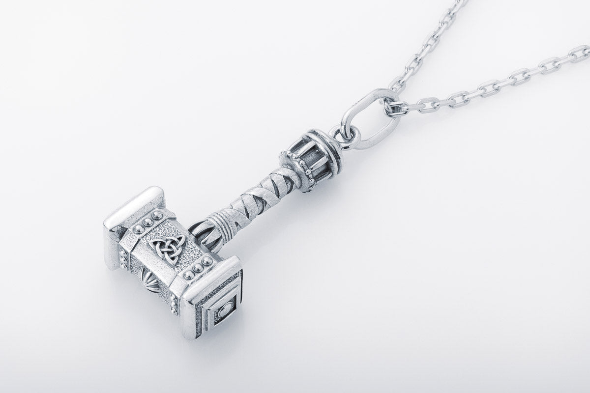Pendentif Thor et Marteau Saga du Nord — Argent 925