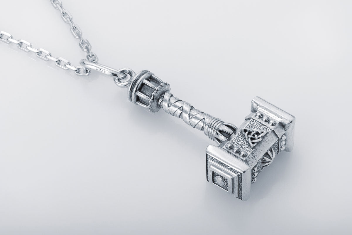 Pendentif Thor et Marteau Saga du Nord — Argent 925