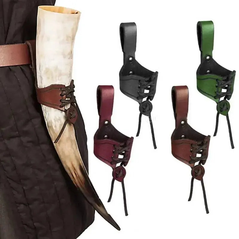 Porte-Corne à Boire Viking en Cuir - Viking Héritage