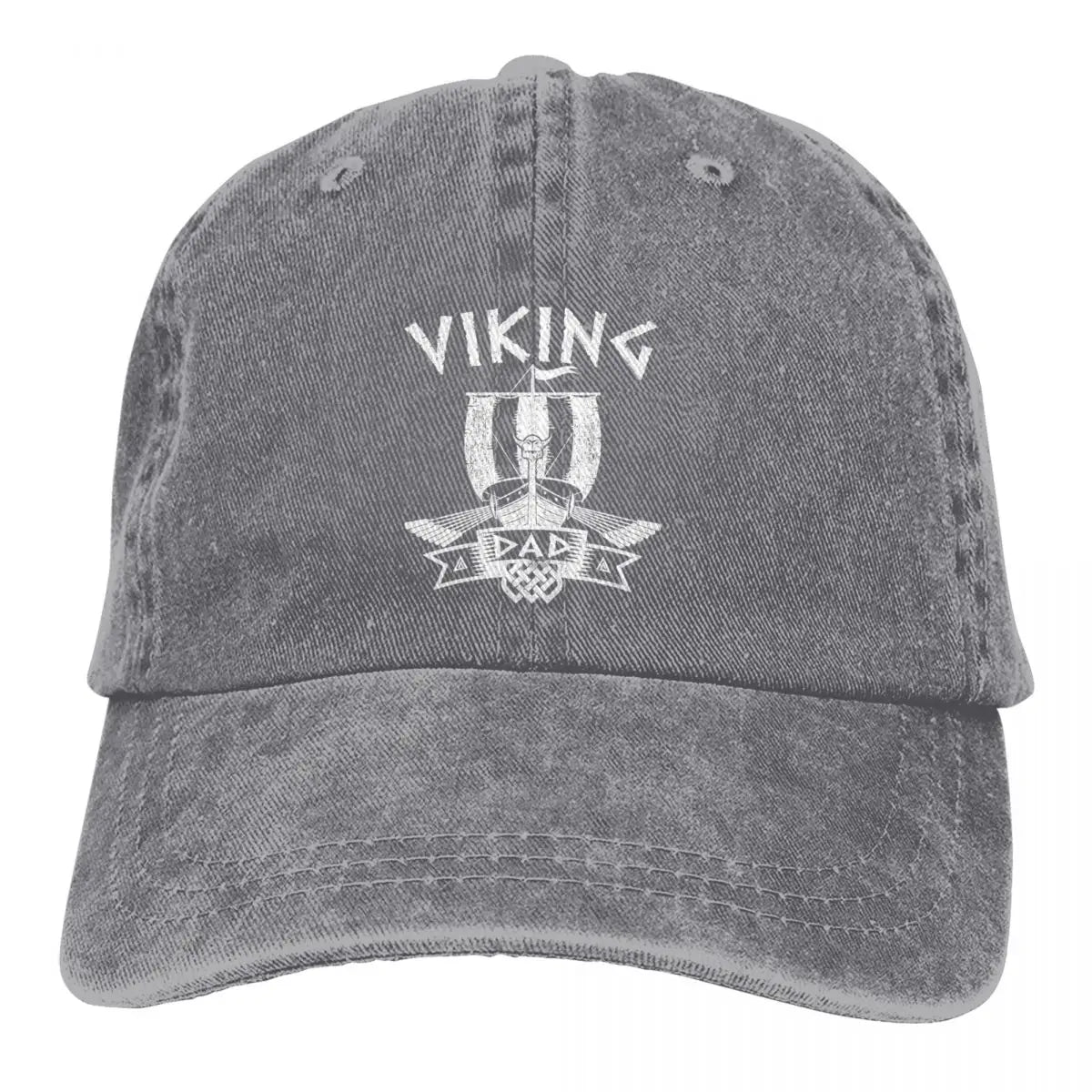 Casquette Viking Dad en jean délavé gris