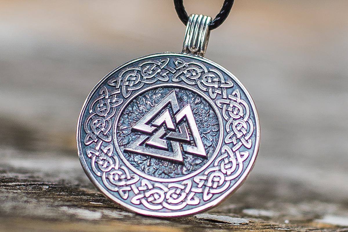 Pendentif Valknut et Ornement Viking — Argent 925