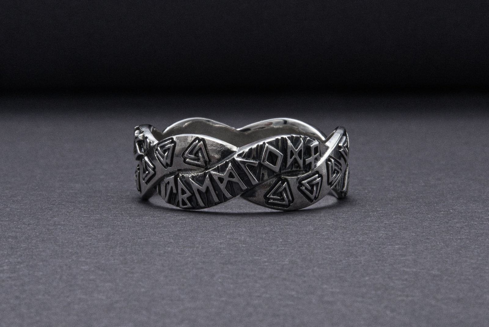 Bague Futhark Ancien et Valknut — Argent 925