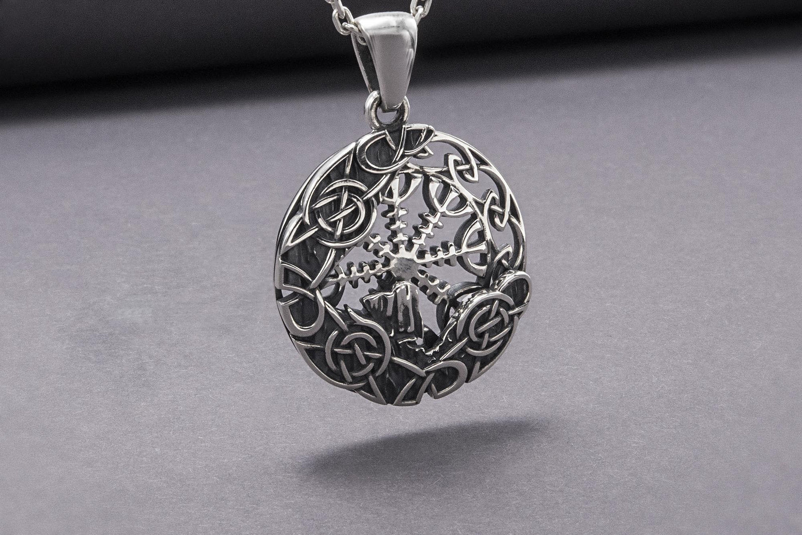 Pendentif Minimaliste Aegishjalmur — Argent 925