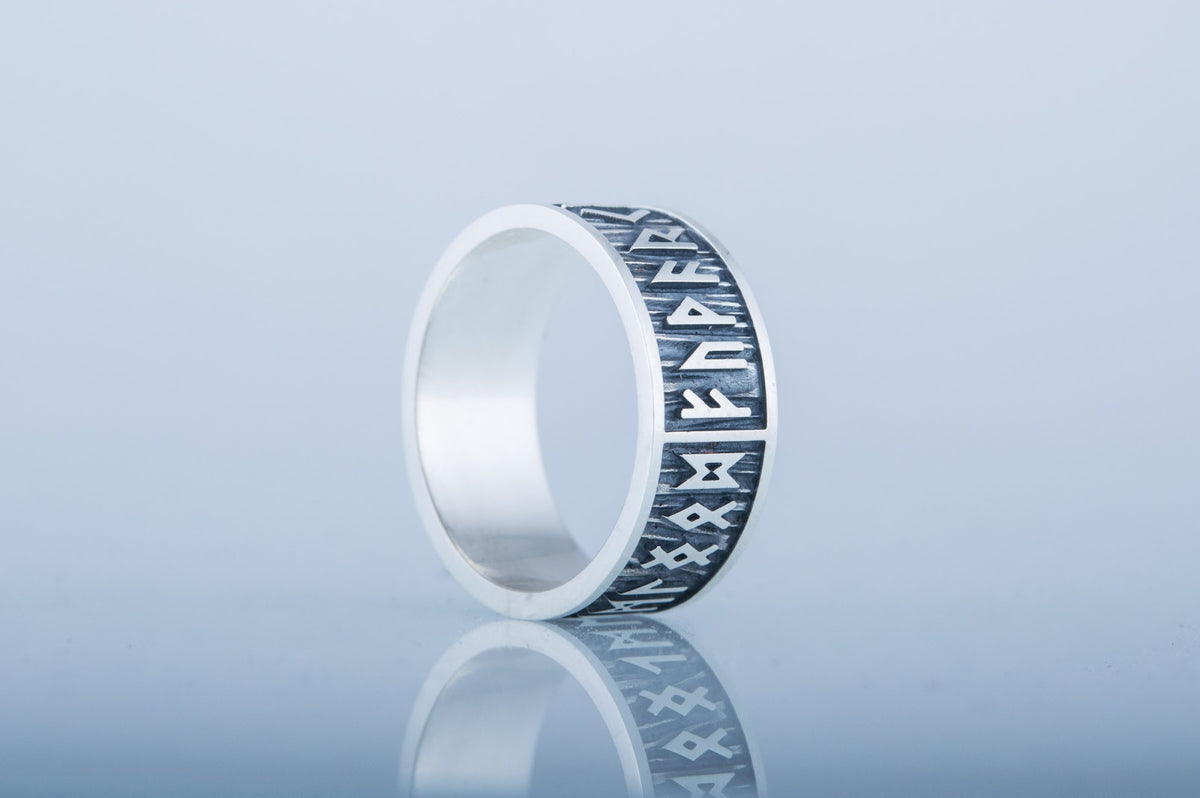 Bague Futhark Ancien et Runes Floki — Argent 925