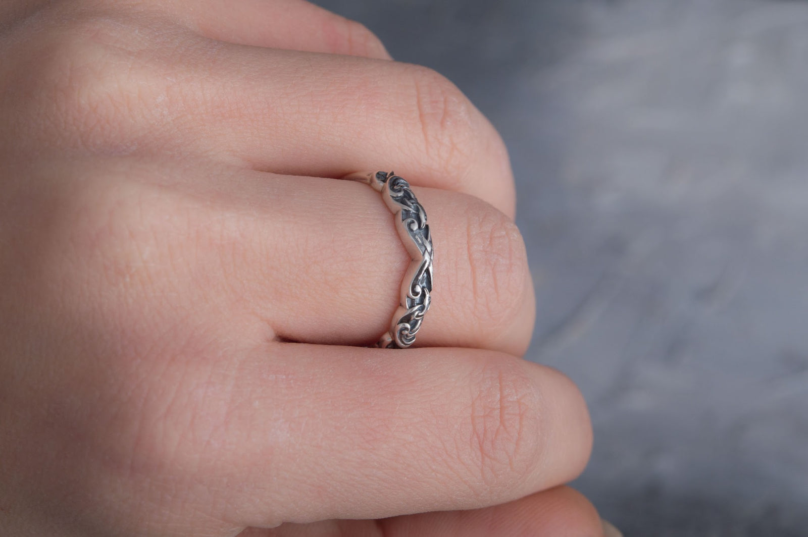 Bague Ornement Fine — Argent 925