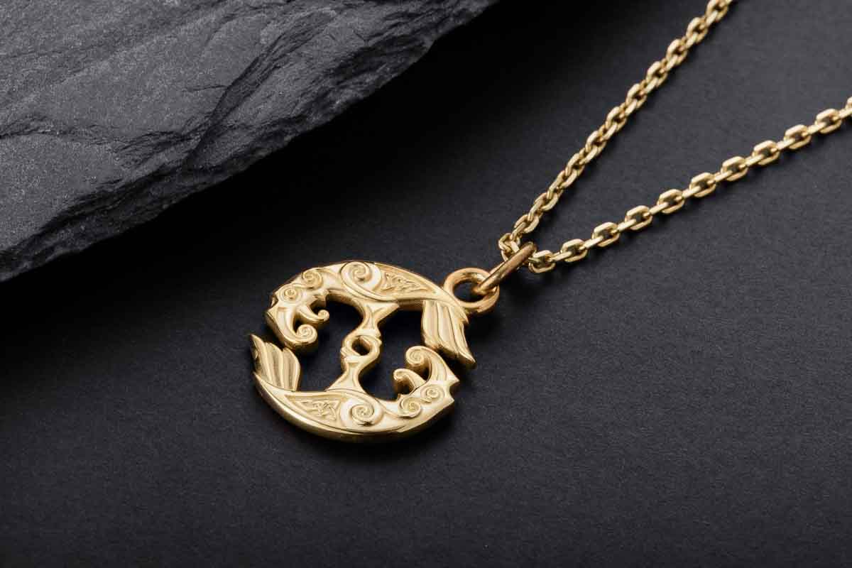 Pendentif Odin et Corbeaux — Argent 925