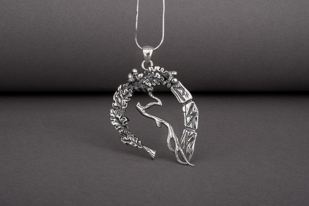 Pendentif Chêne et Feuillage — Argent 925