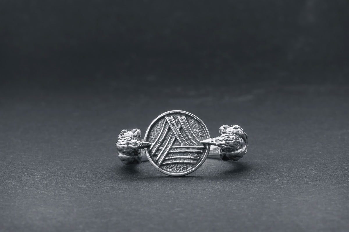 Bague Valknut et Hugin — Argent 925