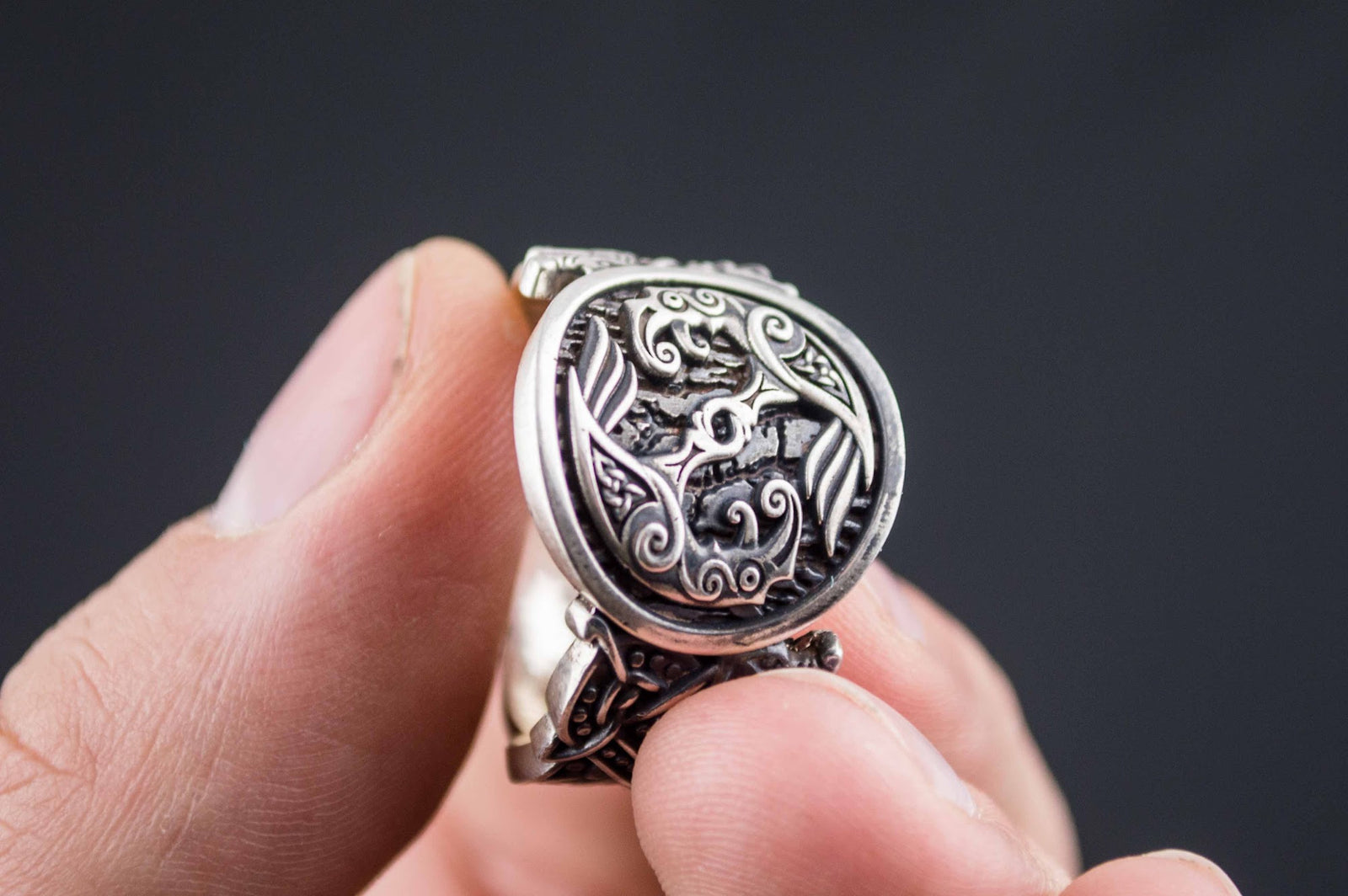 Bague Chevalière Viking Gunnar — Argent 925