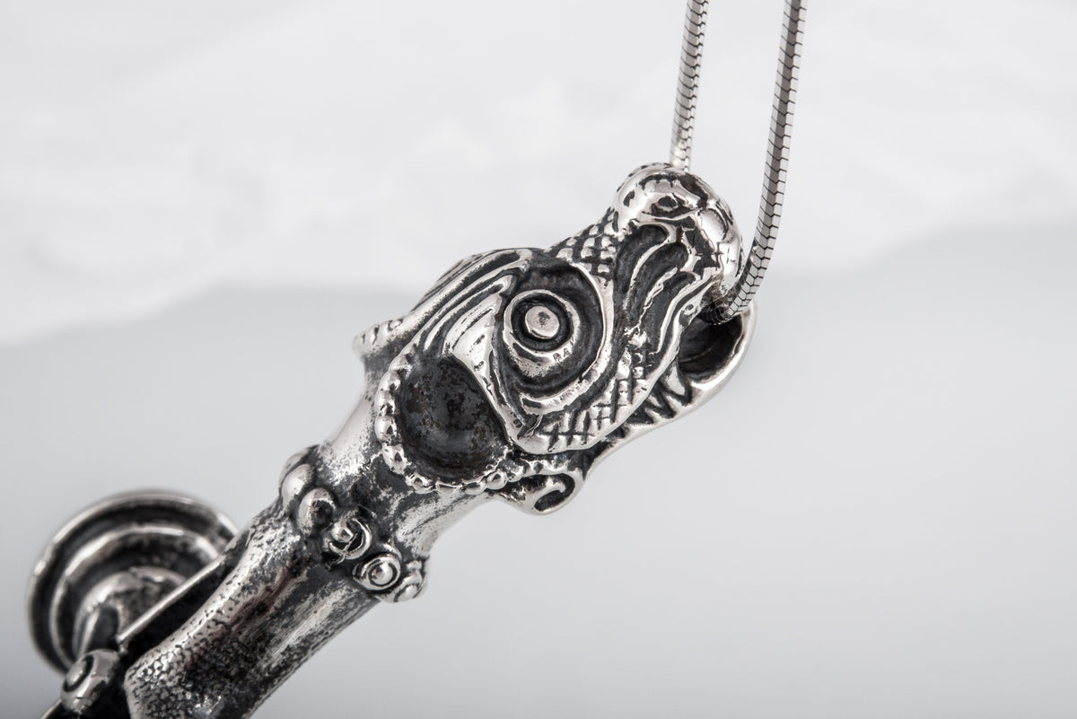 Pendentif Croix Mjölnir — Argent 925