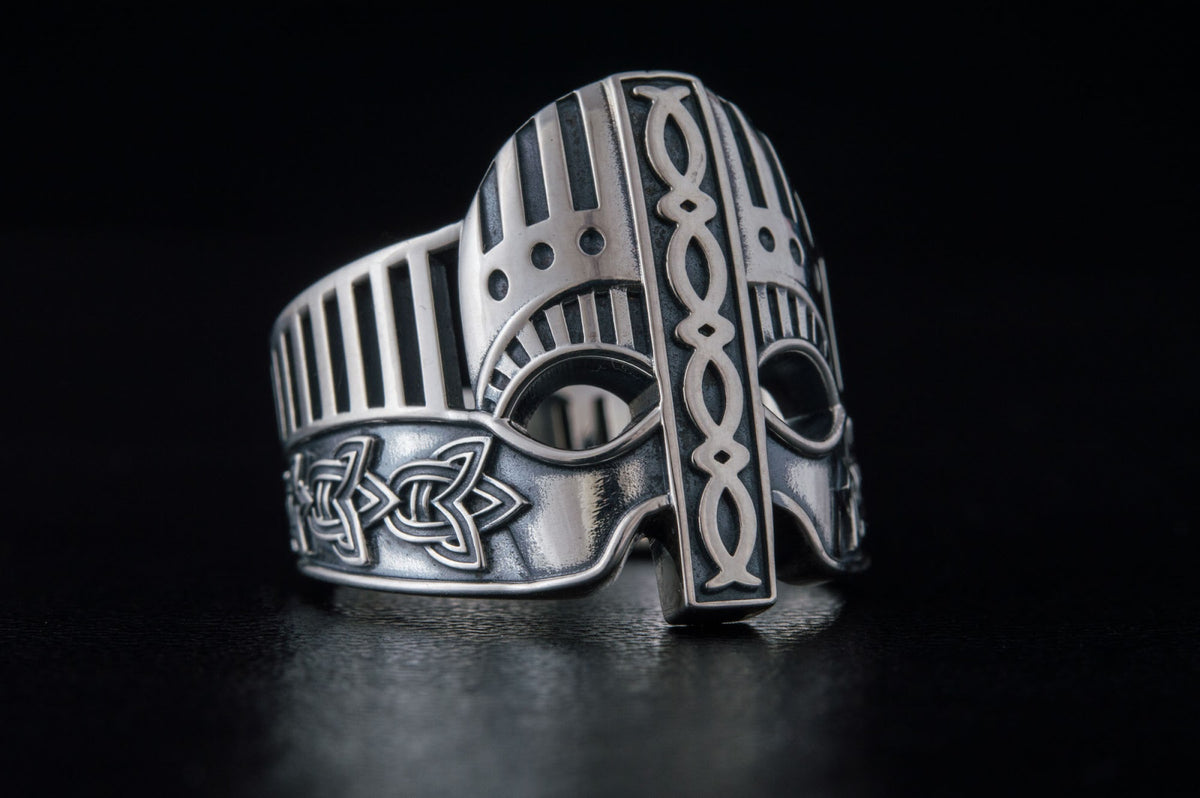Bague Casque et Ornement — Argent 925