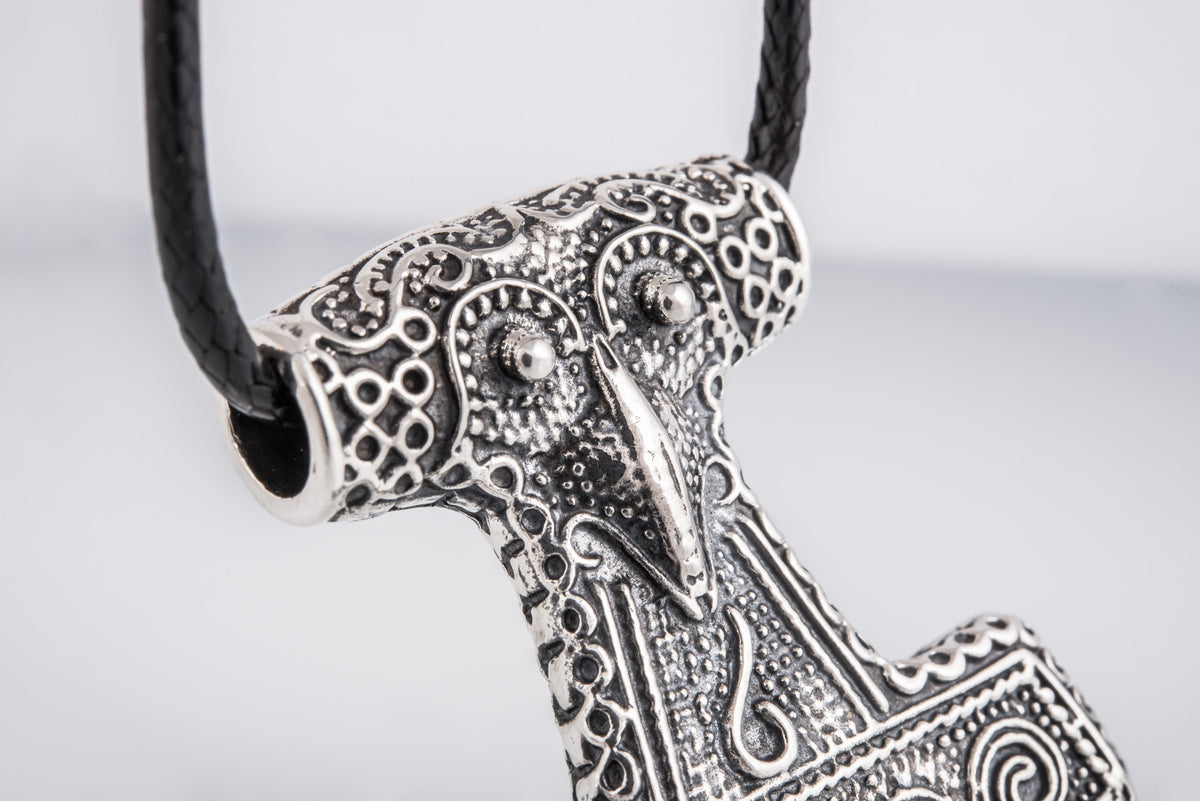 Pendentif Marteau de Thor et Mjölnir Grand Modèle — Argent 925