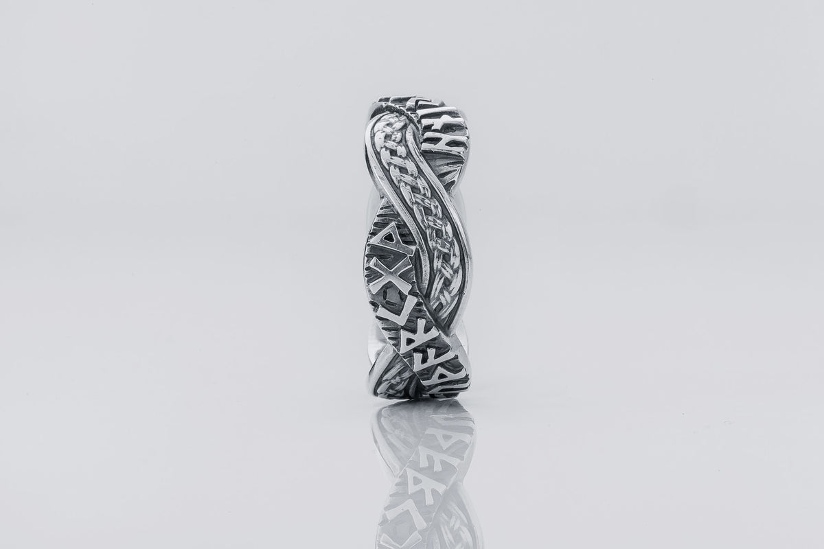 Bague Futhark Ancien et Runes Sigrun — Argent 925