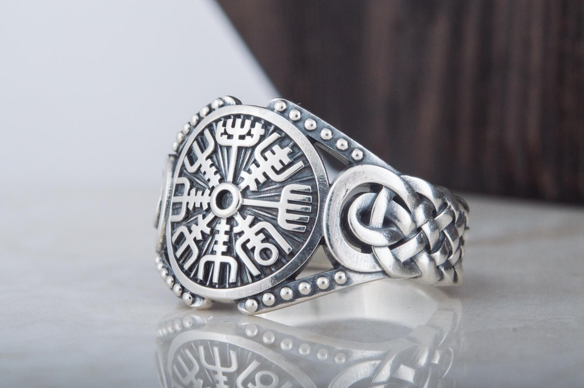 Bague Vegvisir et Ornement Chevalière — Argent 925