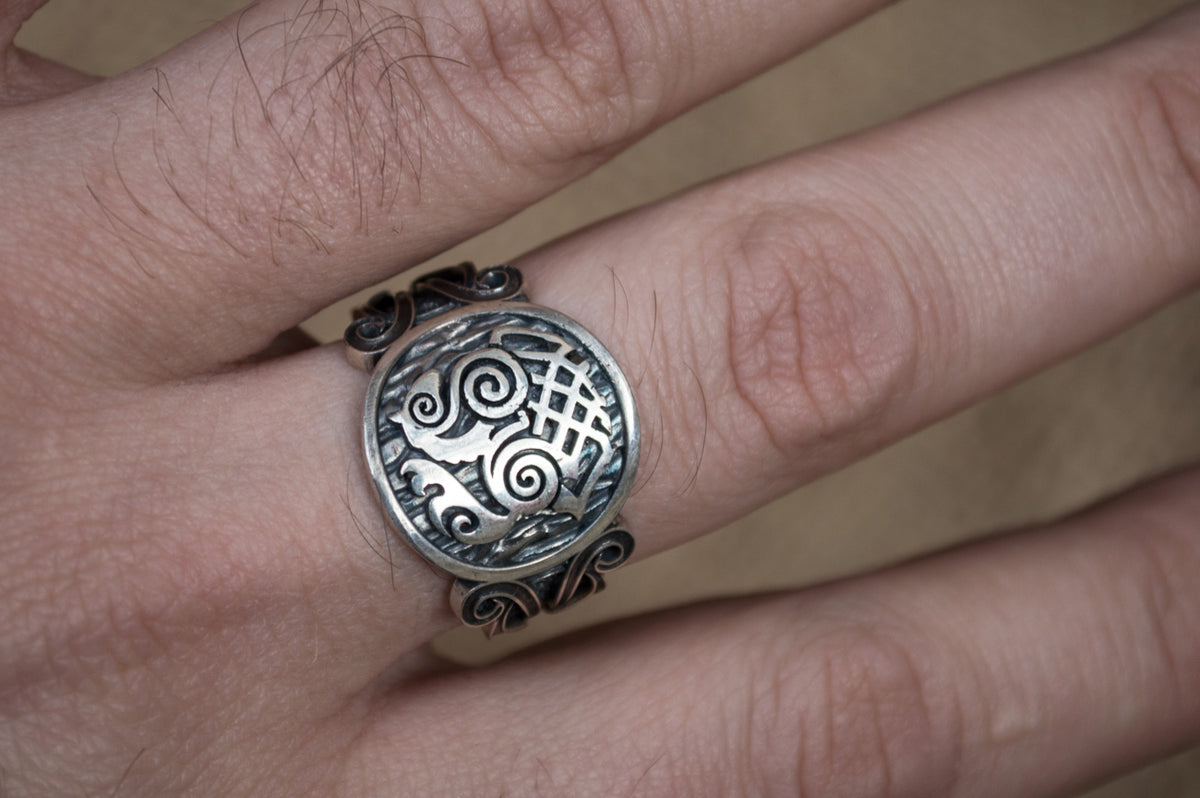 Bague Chevalière Viking Sigurd — Argent 925