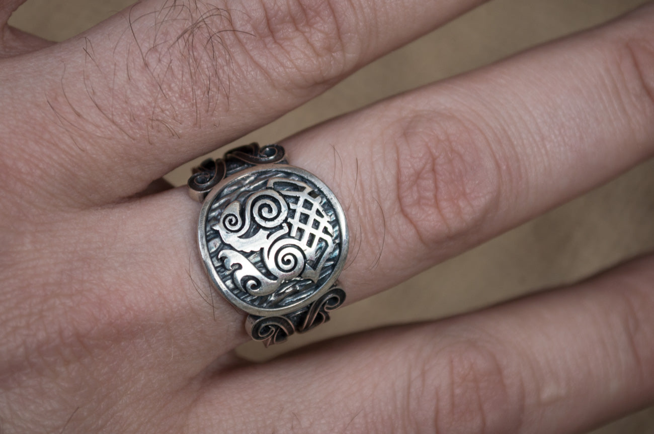 Bague Chevalière Viking Sigurd — Argent 925