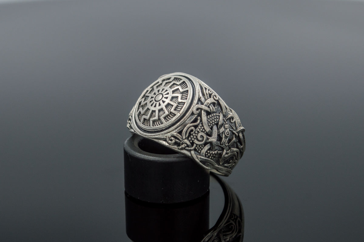Bague Soleil Noir et Style Mammen — Argent 925