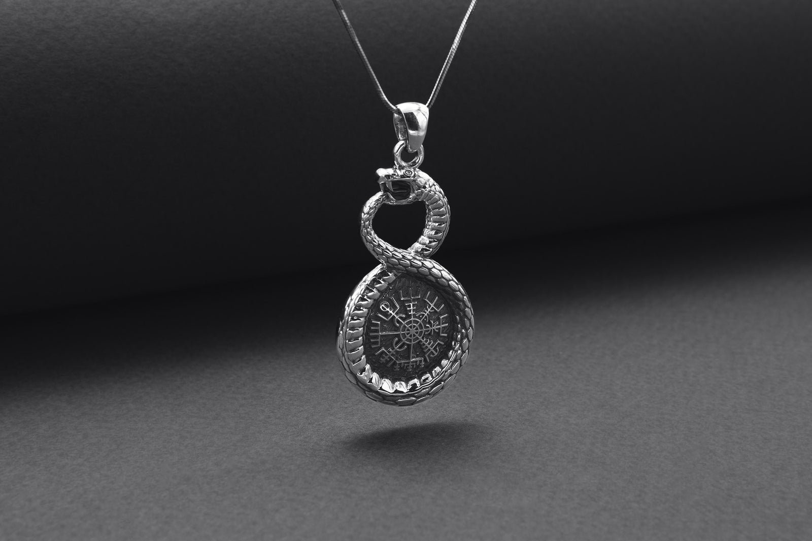 Pendentif Ouroboros et Vegvisir — Argent 925