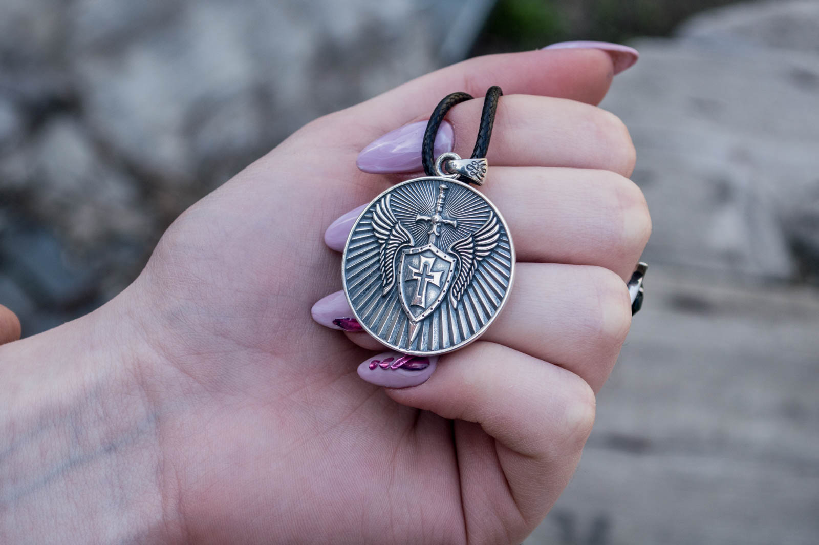 Pendentif Wicca Bergthor — Argent 925