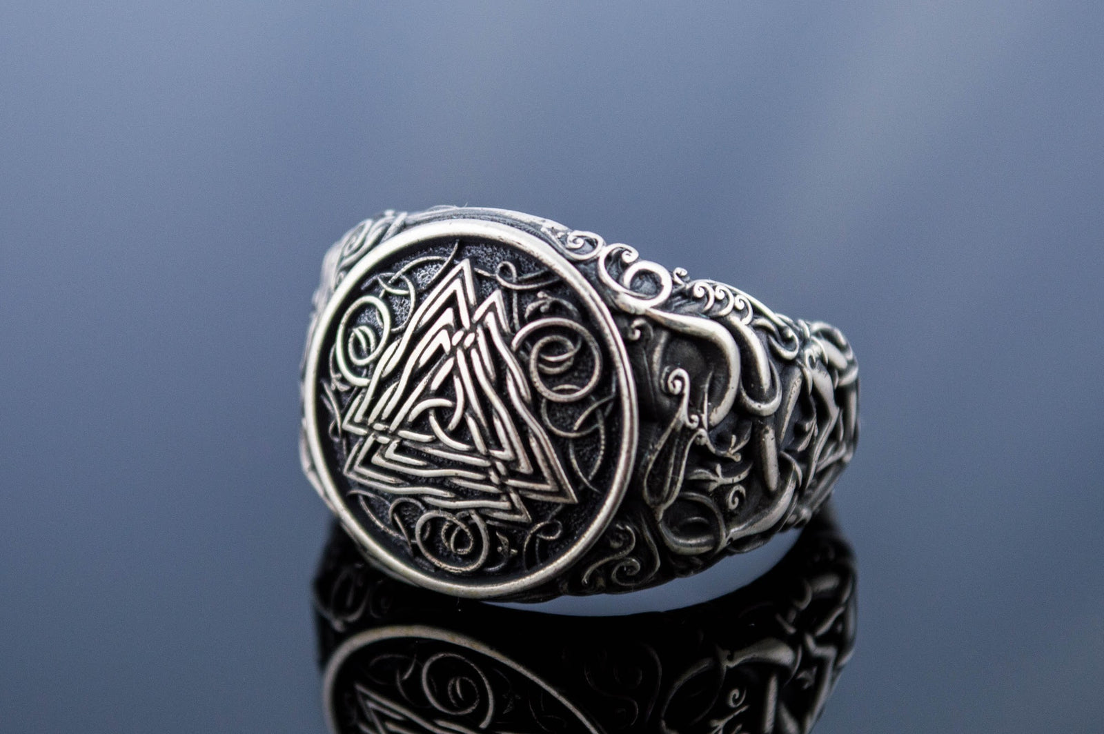 Bague Valknut et Style Urnes — Argent 925
