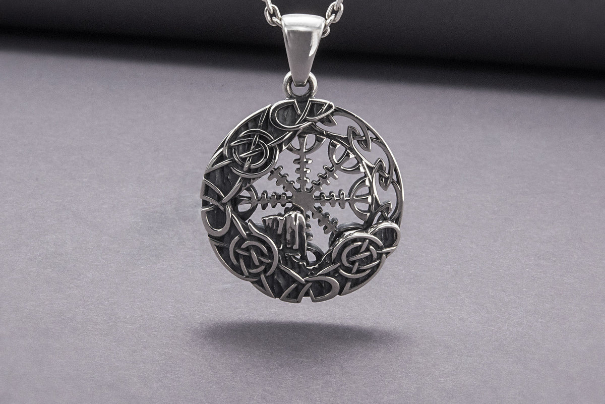 Pendentif Minimaliste Aegishjalmur — Argent 925