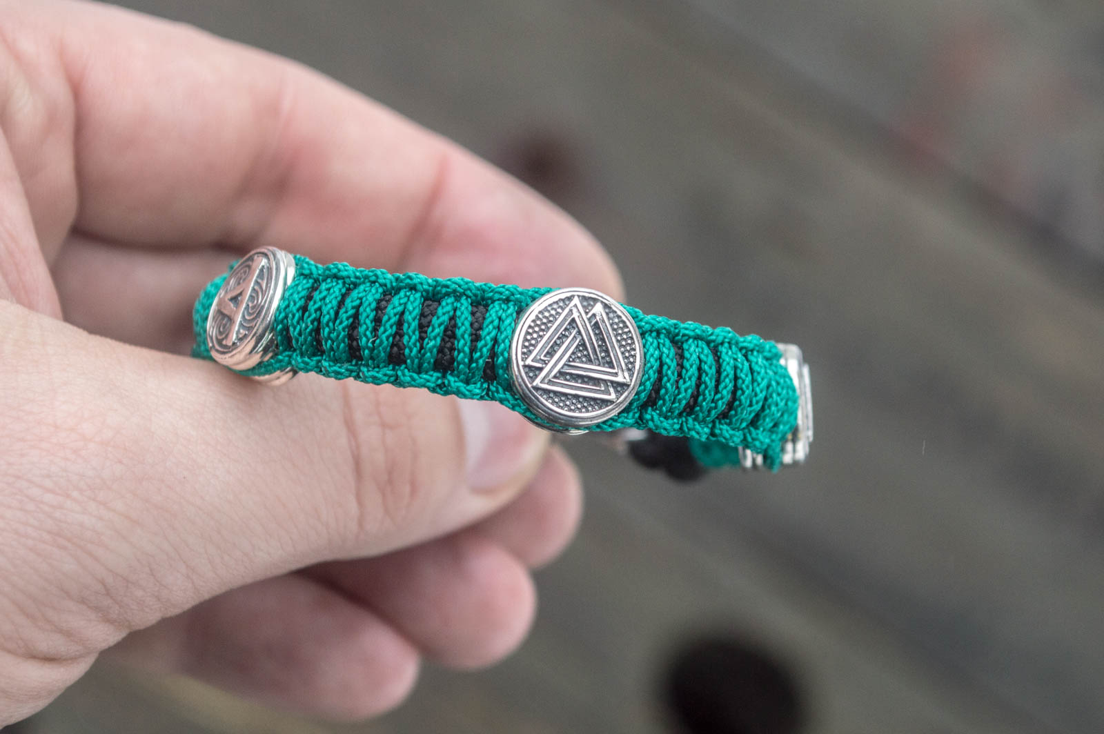 Bracelet Paracorde Marteau de Thor Freyja — Argent 925