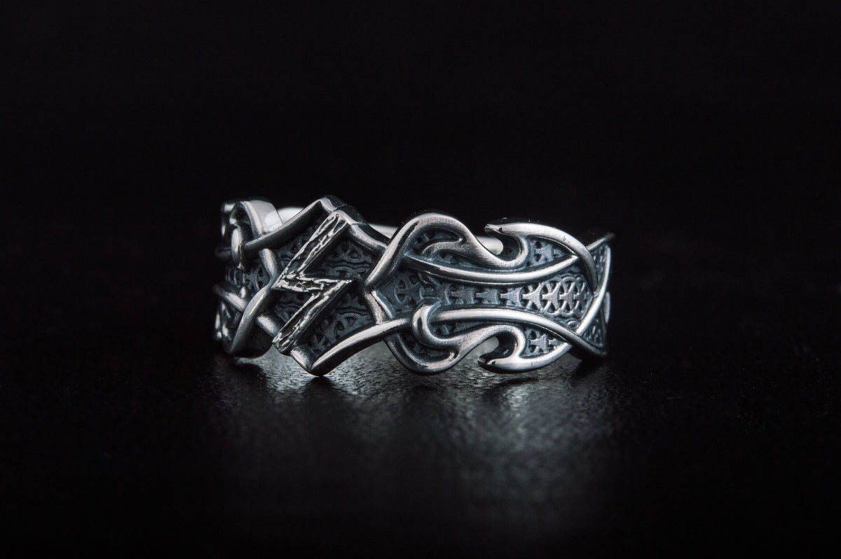 Bague Rune et Ornement Bjorn — Argent 925